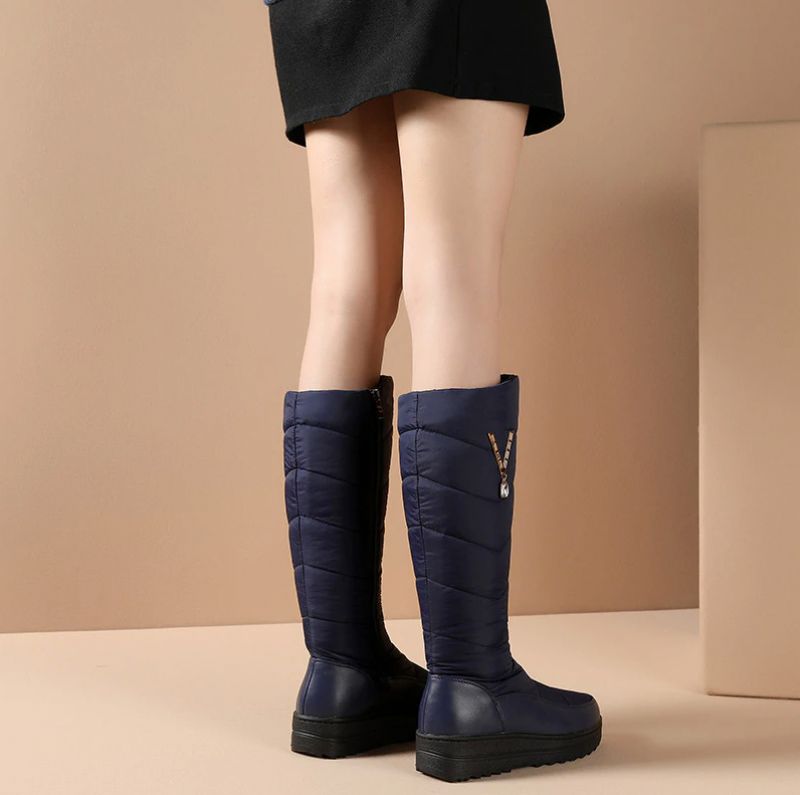 Rikki Dames Sneeuwlaarzen Kniehoog - Blauw