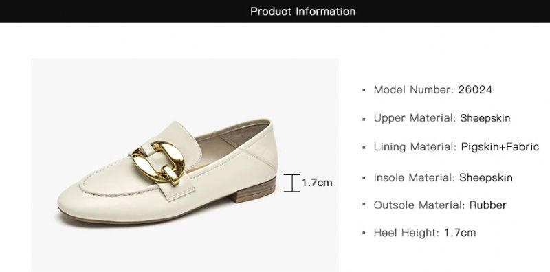 Rinaldi Dames Platte Leren Loafer Schoenen - Beige