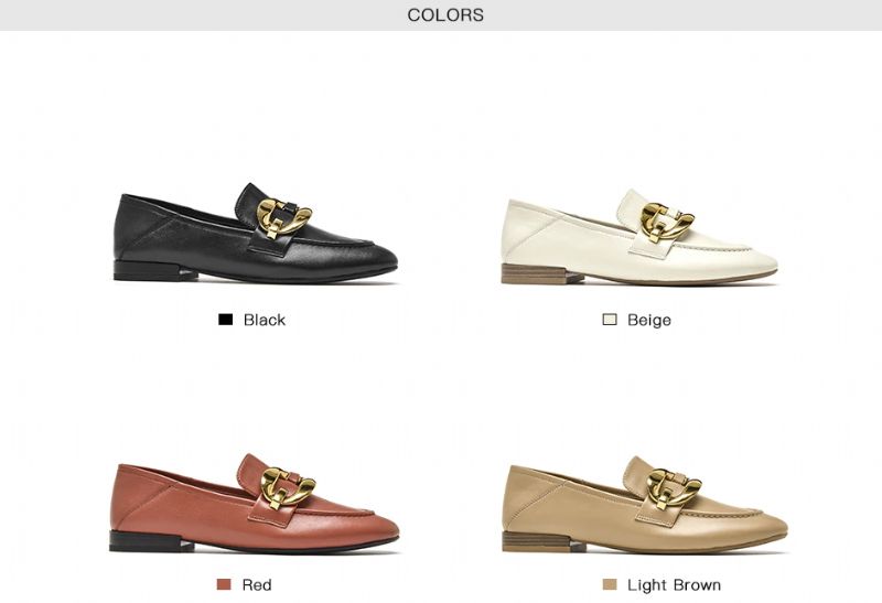 Rinaldi Dames Platte Leren Loafer Schoenen - Beige