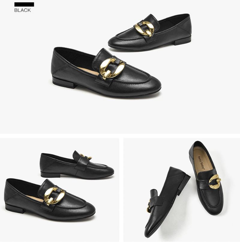 Rinaldi Dames Platte Leren Loafer Schoenen - Beige