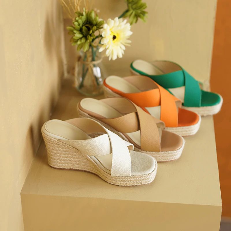 Rinchi Dames Comfortabele Wedges Sandaal - Bruin