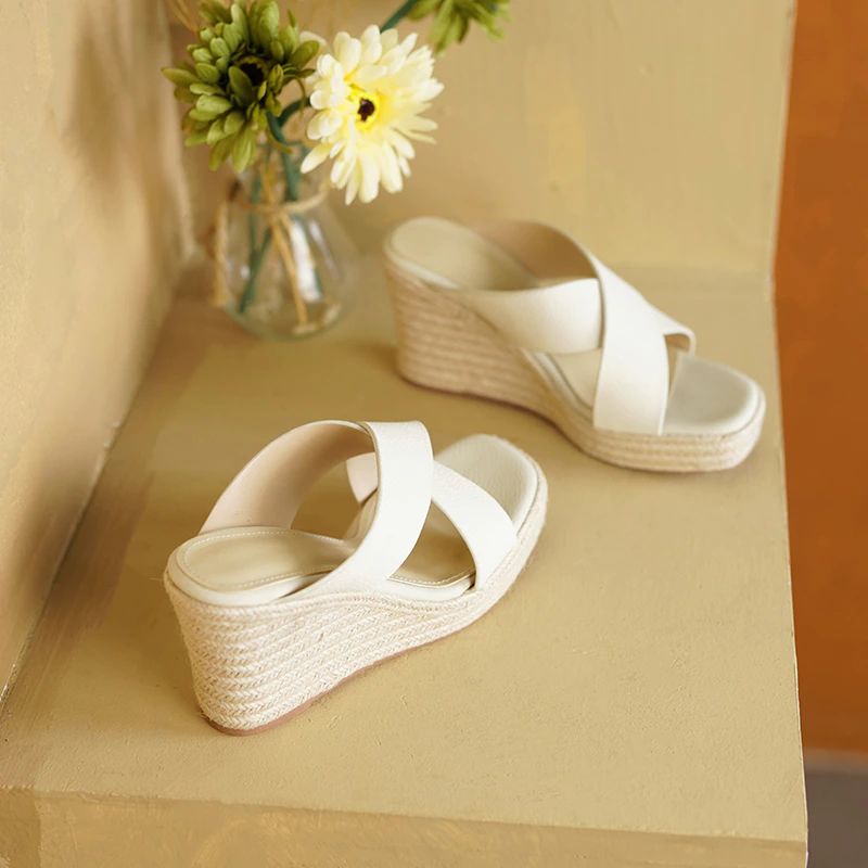 Rinchi Dames Comfortabele Wedges Sandaal - Bruin