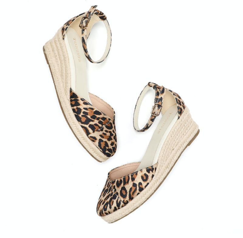 Rita Dames Casual Wedges Espadrilles - Bruin