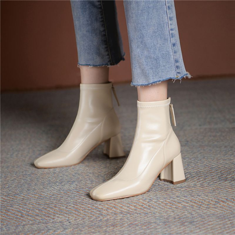 Rivera Dames Dress Boots Voor Op Kantoor - Bruin Zonder Bont
