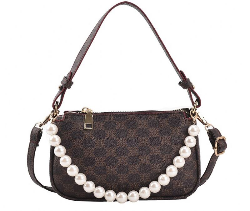 Riz Dames Leren Schouder Handtas - Koffie