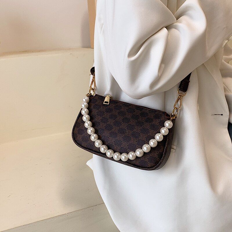 Riz Dames Leren Schouder Handtas - Koffie