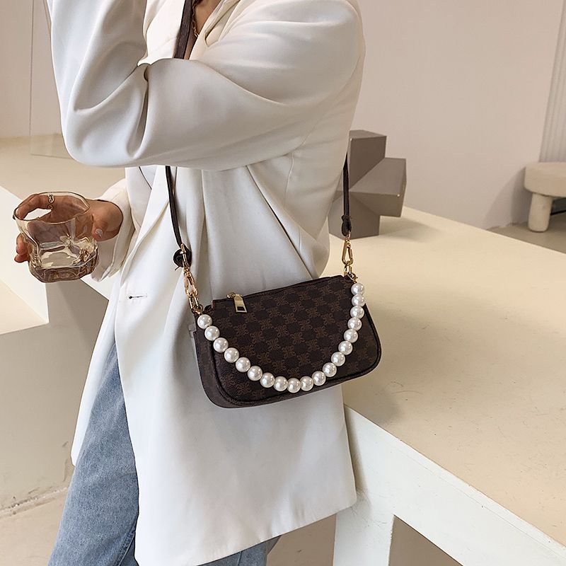 Riz Dames Leren Schouder Handtas - Koffie