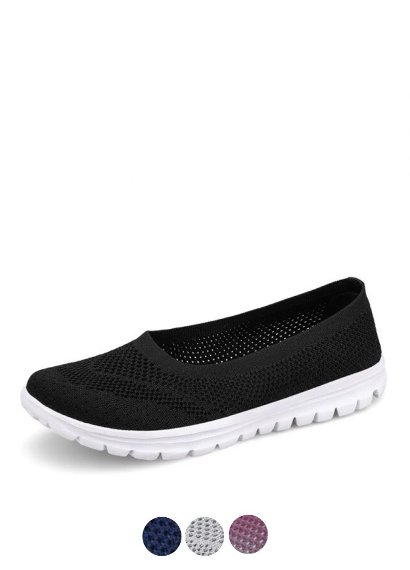 Roberta Dames Mode Ademende Mesh Loafers Zwarte Schoenen