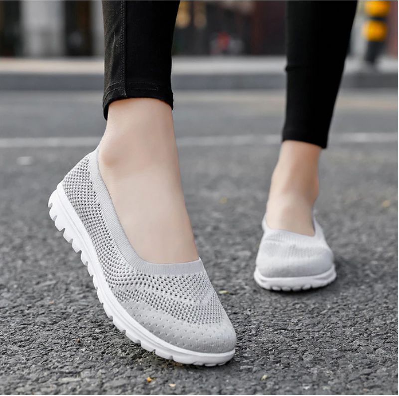 Roberta Dames Mode Ademende Mesh Loafers Zwarte Schoenen - Zwart