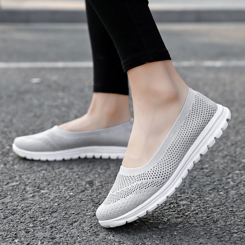 Roberta Dames Mode Ademende Mesh Loafers Zwarte Schoenen - Zwart