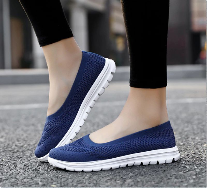 Roberta Dames Mode Ademende Mesh Loafers Zwarte Schoenen - Zwart