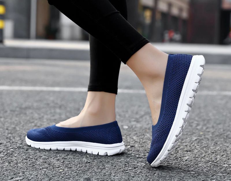 Roberta Dames Mode Ademende Mesh Loafers Zwarte Schoenen - Zwart