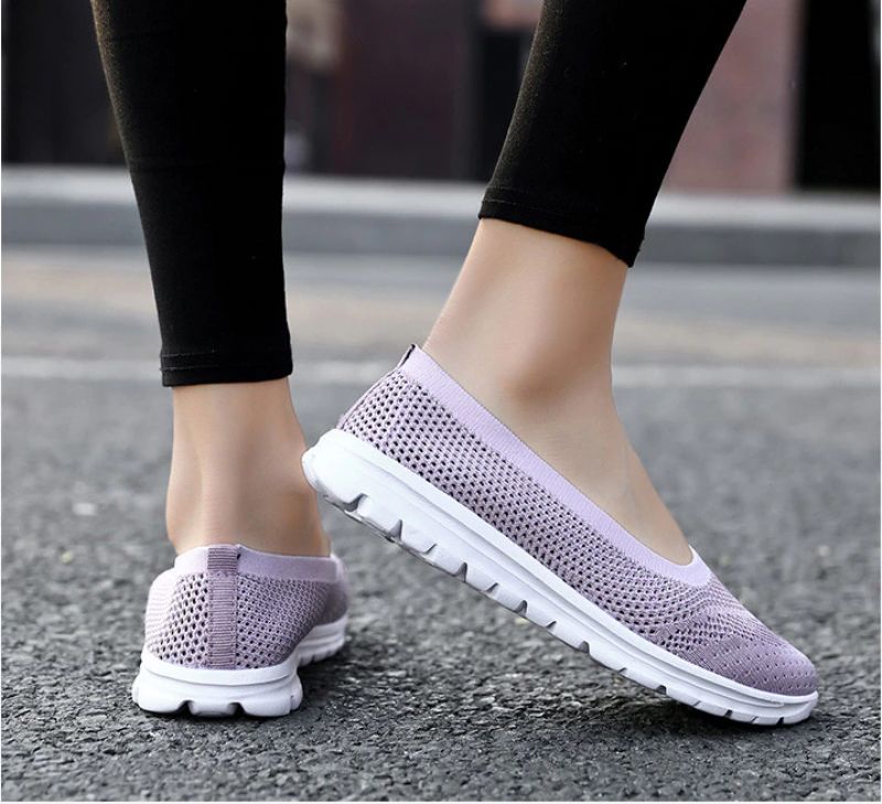 Roberta Dames Mode Ademende Mesh Loafers Zwarte Schoenen - Zwart