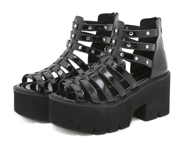 Roberta Dames Platform Sandaal - Zwart