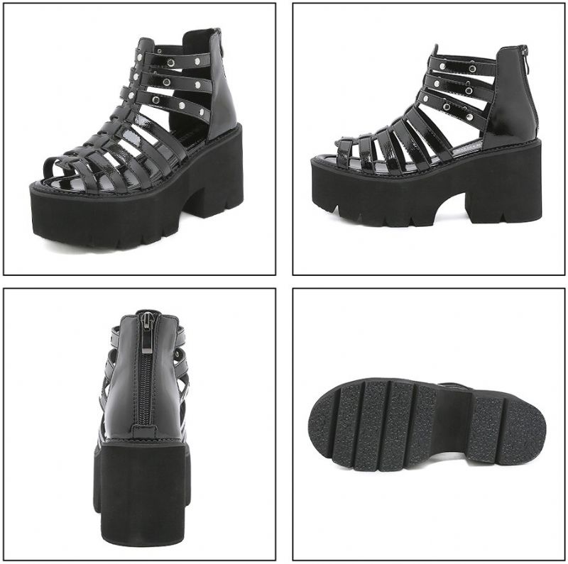 Roberta Dames Platform Sandaal - Zwart
