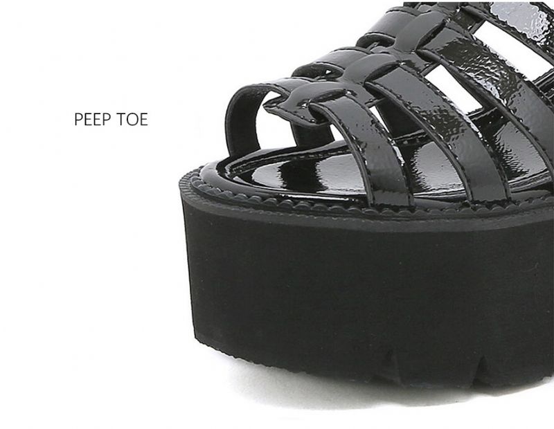 Roberta Dames Platform Sandaal - Zwart