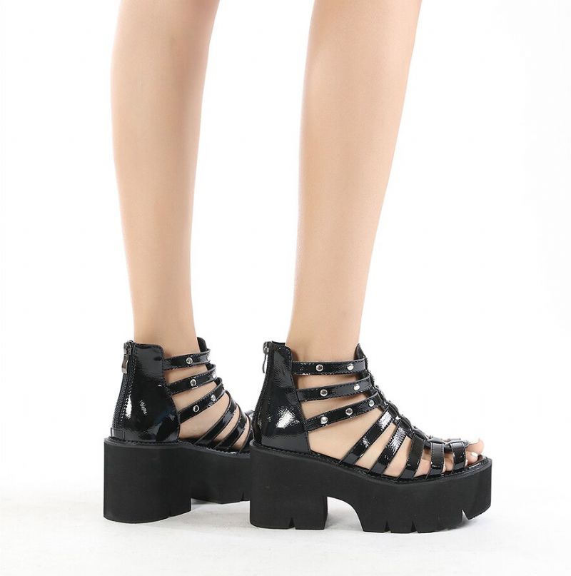 Roberta Dames Platform Sandaal - Zwart