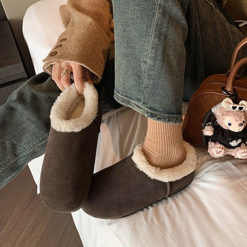 Romina Damespluche Wintersneeuw Platte Pantoffel - Bruin