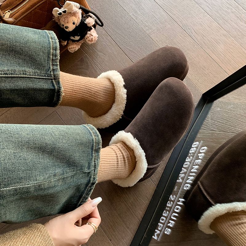 Romina Damespluche Wintersneeuw Platte Pantoffel - Bruin