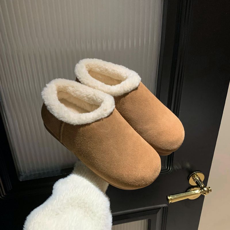 Romina Damespluche Wintersneeuw Platte Pantoffel - Bruin