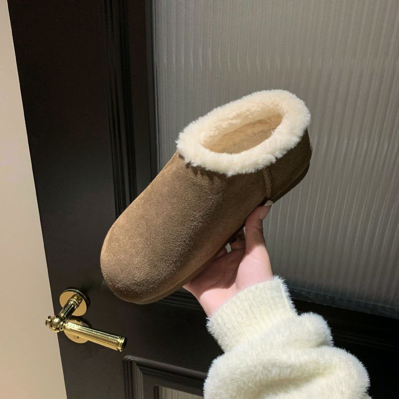Romina Damespluche Wintersneeuw Platte Pantoffel - Bruin