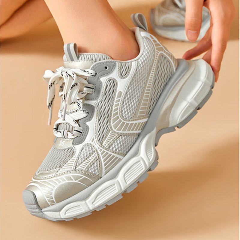 Rosalia Casual Ademende Sneakers Voor Dames - Goud