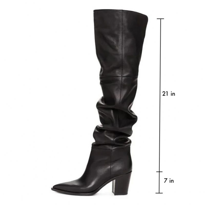 Rosalina Dames Kniehoge Boots - Zwart