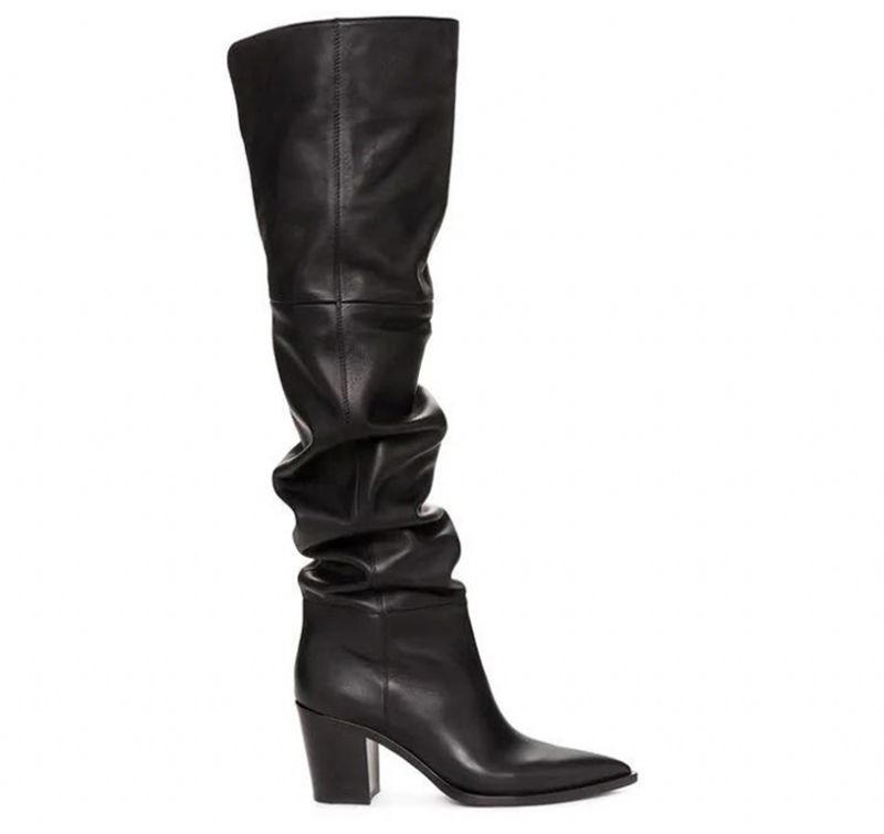 Rosalina Dames Kniehoge Boots - Zwart