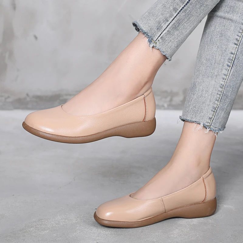 Rosalinda Dames Slip-on Platte Schoenen - Beige