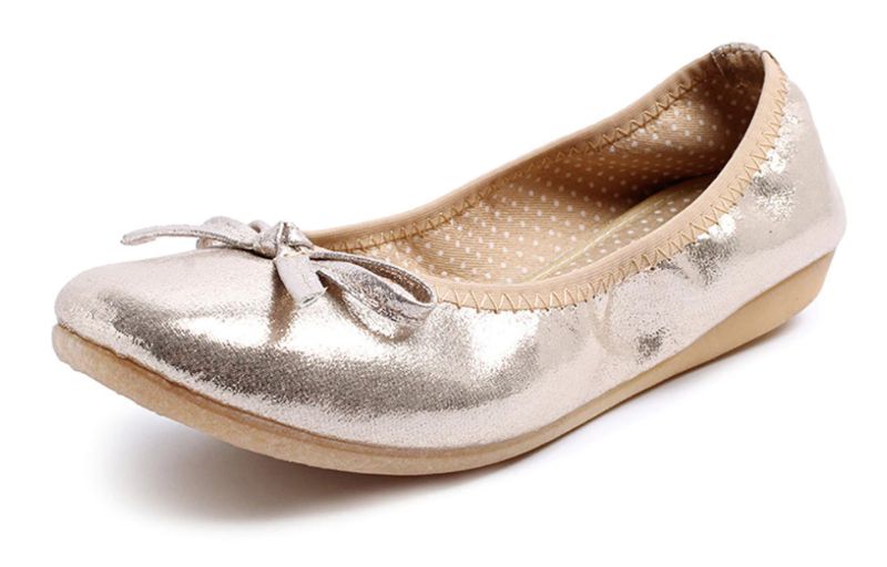 Rosario Dames Platte Schoenen - Goud