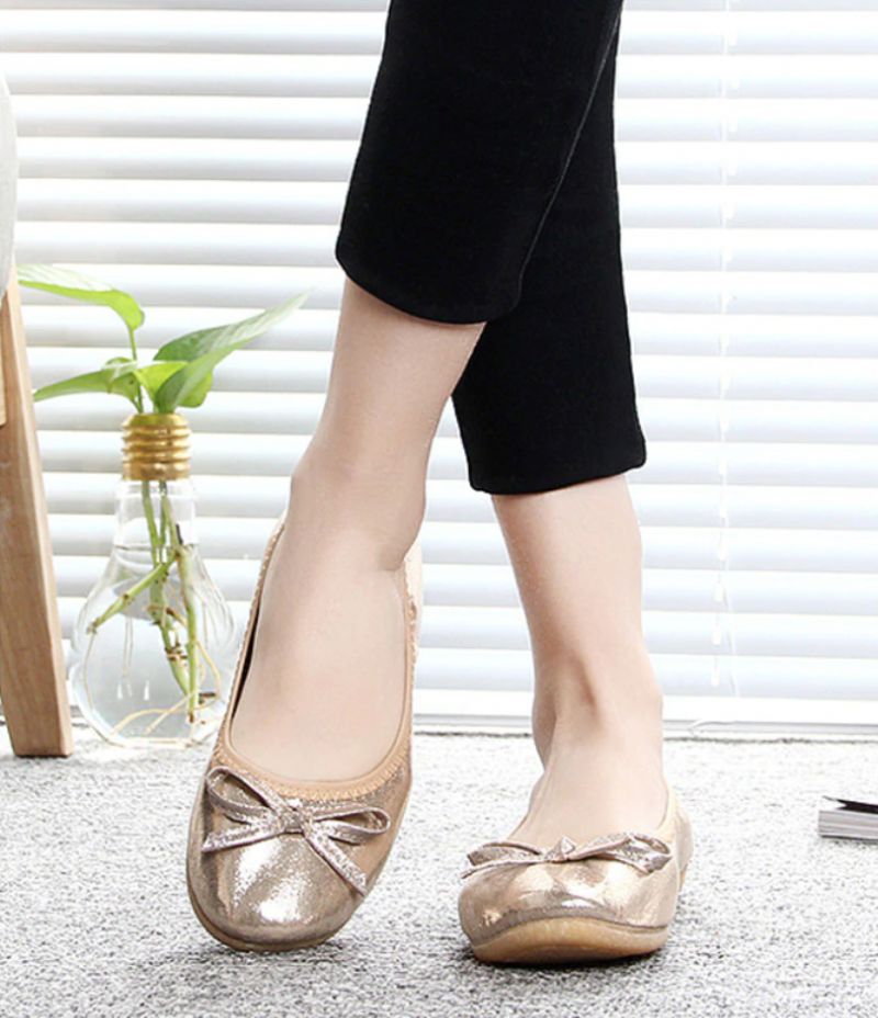 Rosario Dames Platte Schoenen - Goud
