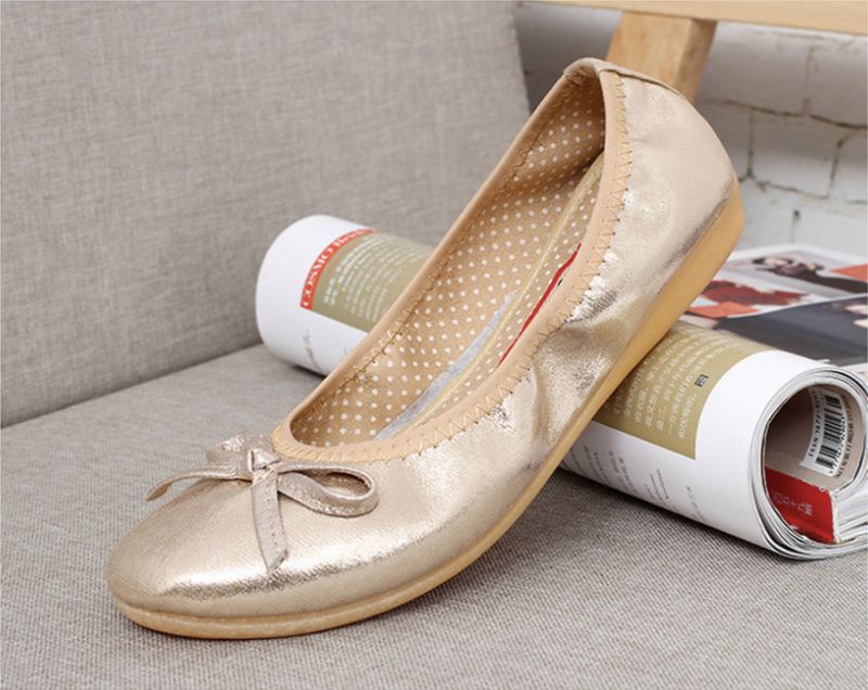 Rosario Dames Platte Schoenen - Goud