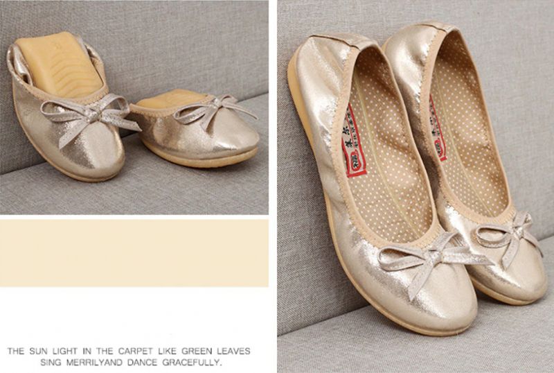 Rosario Dames Platte Schoenen - Goud