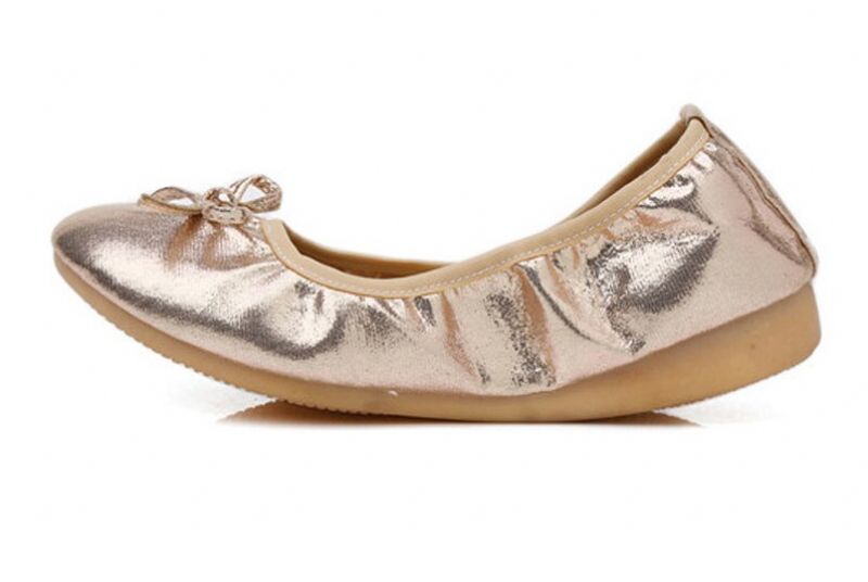 Rosario Dames Platte Schoenen - Goud