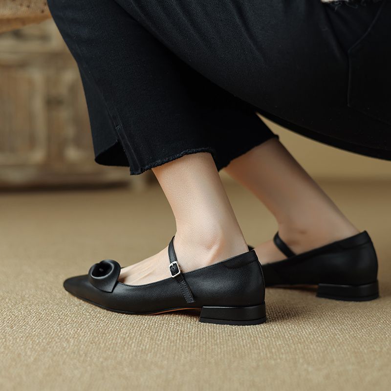Rosaura Dames Elegante Platte Schoenen Pumps - Zwart