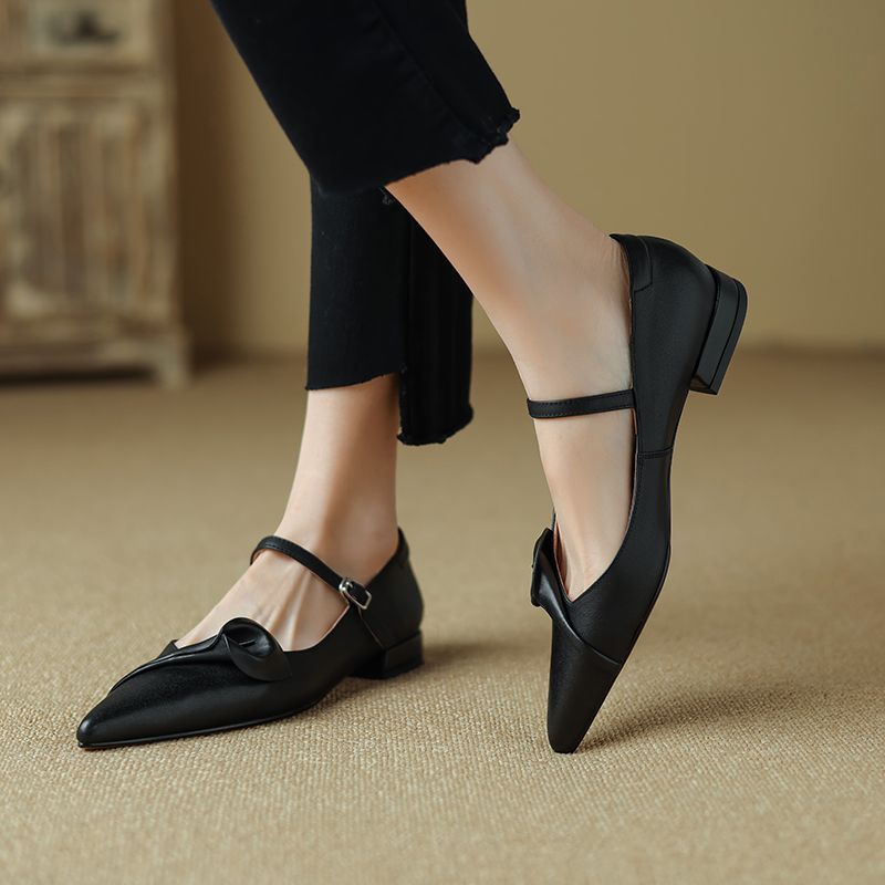 Rosaura Dames Elegante Platte Schoenen Pumps - Zwart