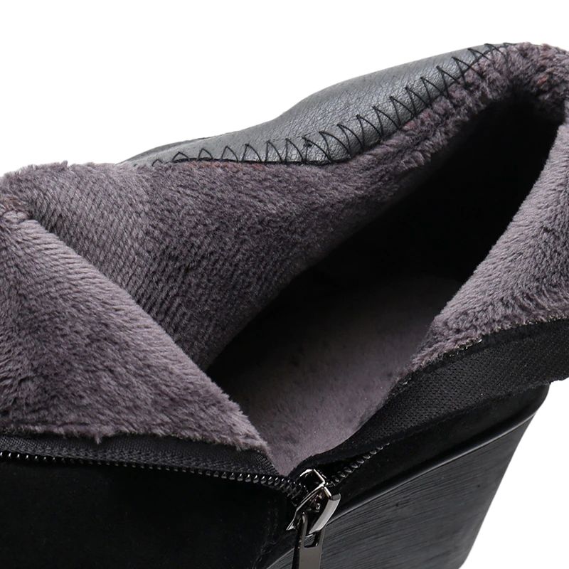 Rosaura Dames Warme Leren Winterlaarzen - Zwart Suède