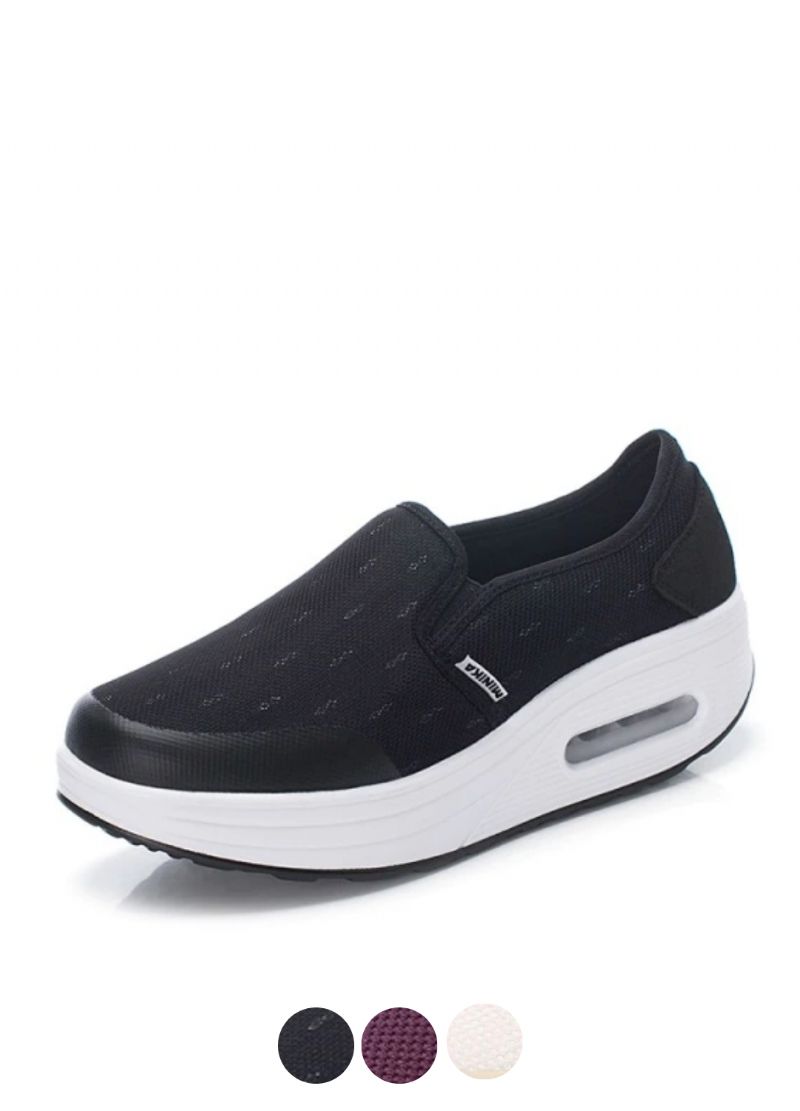 Rosaura Platform Slip-on Wandelschoenen Voor Dames Zwarte