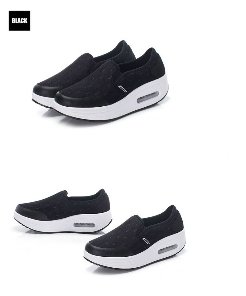 Rosaura Platform Slip-on Wandelschoenen Voor Dames Zwarte - Zwart