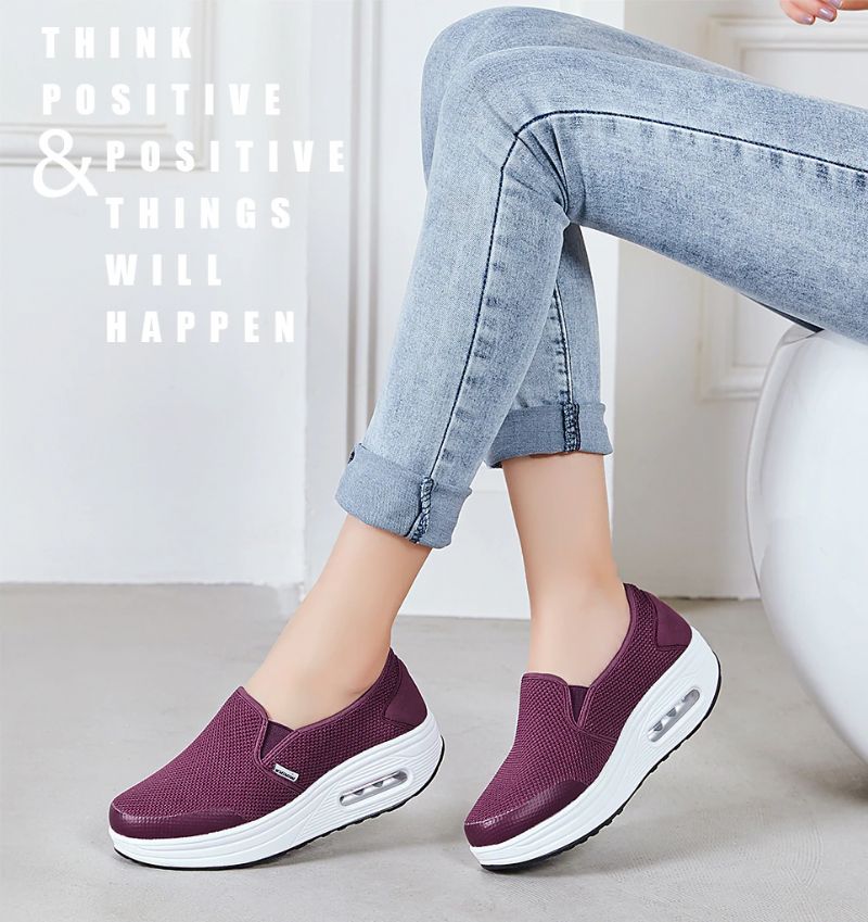 Rosaura Platform Slip-on Wandelschoenen Voor Dames Zwarte - Zwart