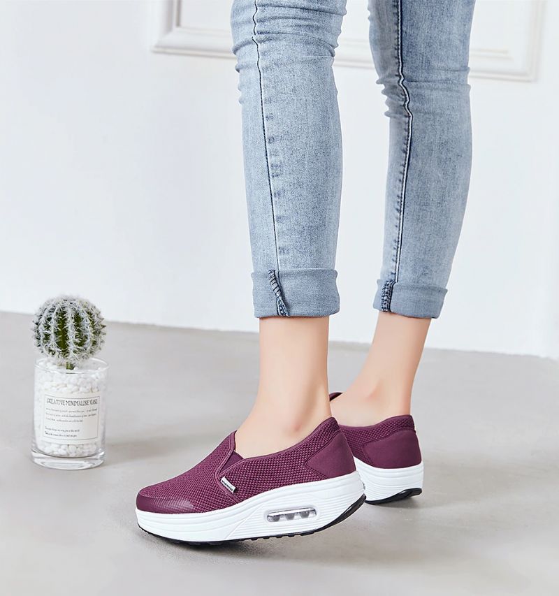 Rosaura Platform Slip-on Wandelschoenen Voor Dames Zwarte - Zwart