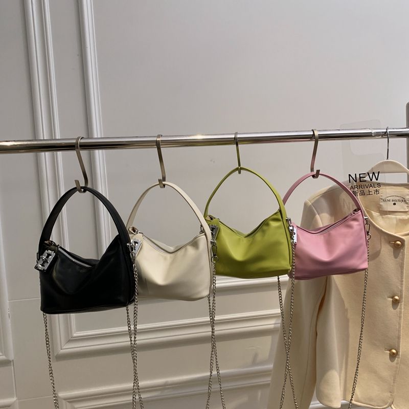 Rosio Dames Kleine Leren Handtas Met Ketting - Zwart