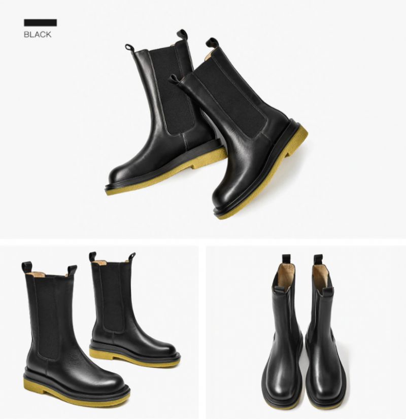 Rosmery Dames Boots Halfhoge Kuit - Zwart