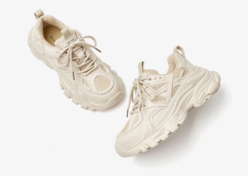 Rosmil Dames Platform Sneaker - Beige