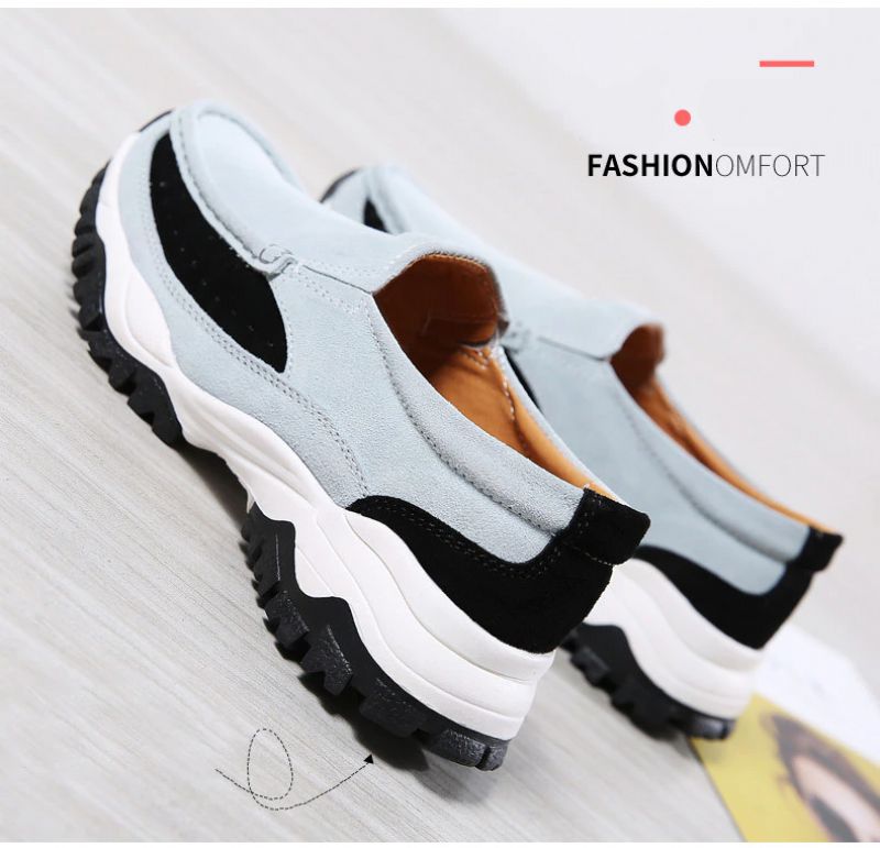 Rosner Dames Leren Platform Slip-on Sneakers - Grijs