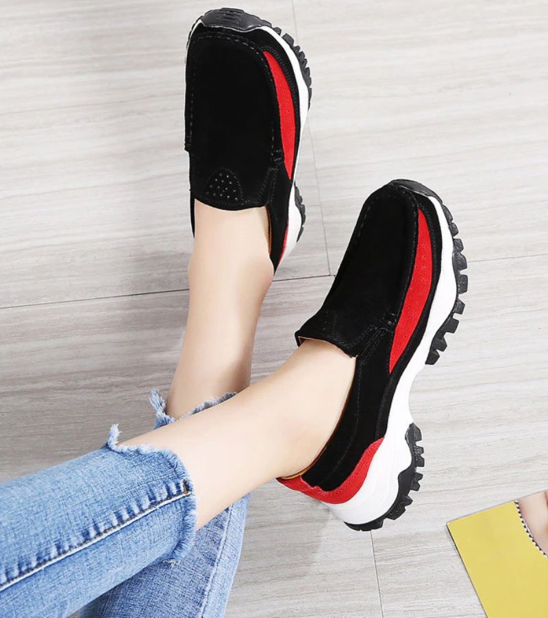 Rosner Dames Leren Platform Slip-on Sneakers - Grijs