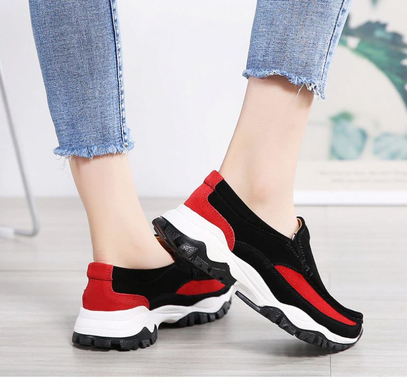 Rosner Dames Leren Platform Slip-on Sneakers - Grijs