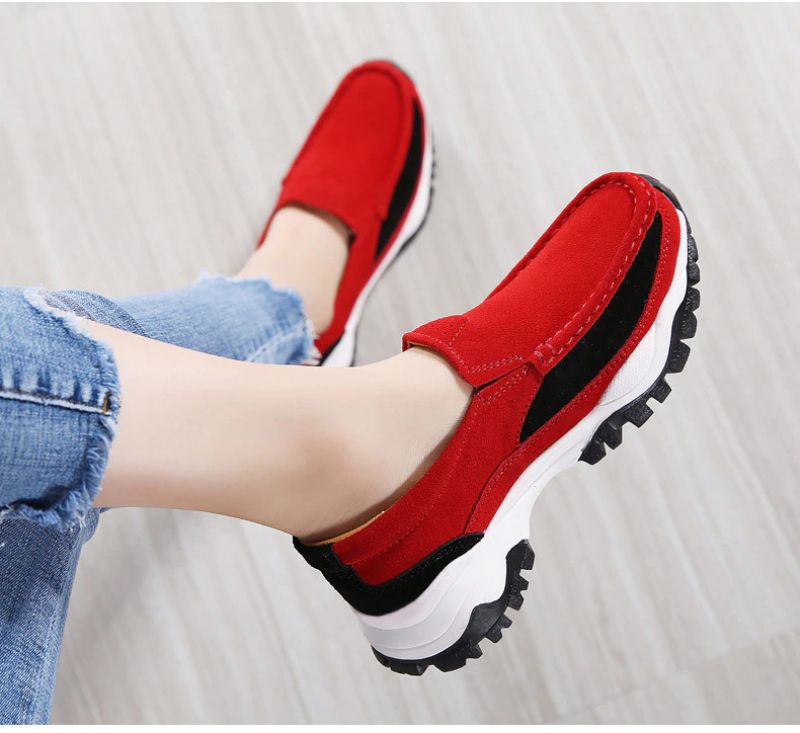 Rosner Dames Leren Platform Slip-on Sneakers - Grijs