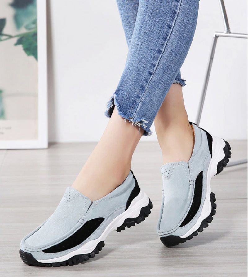 Rosner Dames Leren Platform Slip-on Sneakers - Grijs