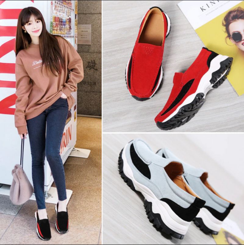 Rosner Dames Leren Platform Slip-on Sneakers - Grijs